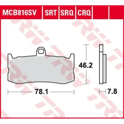 Klocki hamulcowe TRW Lucas MCB 816 CRQ (2 szt.) (MCB816CRQ)