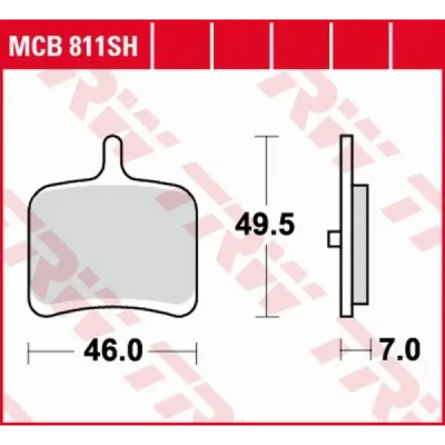 Klocki hamulcowe TRW Lucas MCB 811 SH (2 szt.) (MCB811SH)