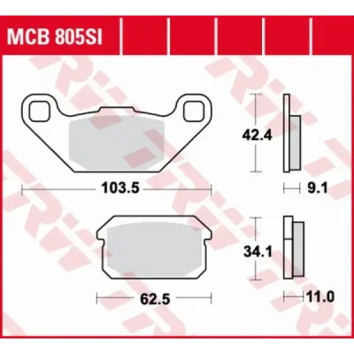Klocki hamulcowe TRW Lucas MCB 805 SI (2 szt.) (MCB805SI) Klocki hamulcowe TRW Lucas MCB 805 SI (2 szt.) (MCB805SI)