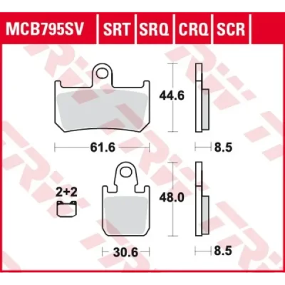 Klocki hamulcowe TRW Lucas MCB 795 CRQ (2 szt.) (MCB795CRQ) Klocki hamulcowe TRW Lucas MCB 795 CRQ (2 szt.) (MCB795CRQ)