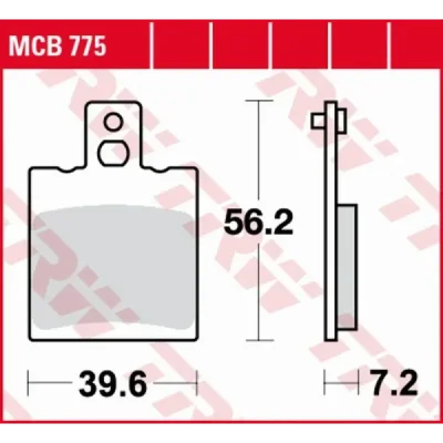 Klocki hamulcowe TRW Lucas MCB 775 (2 szt.) (MCB775) Klocki hamulcowe TRW Lucas MCB 775 (2 szt.) (MCB775)