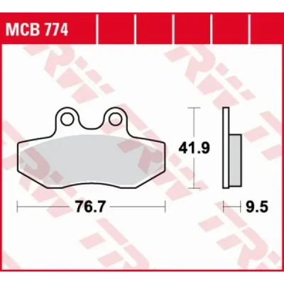 Klocki hamulcowe TRW Lucas MCB 774 (2 szt.) (MCB774) Klocki hamulcowe TRW Lucas MCB 774 (2 szt.) (MCB774)
