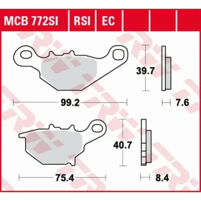 Klocki hamulcowe TRW Lucas MCB 772 SI (2 szt.) (MCB772SI) Klocki hamulcowe TRW Lucas MCB 772 SI (2 szt.) (MCB772SI)