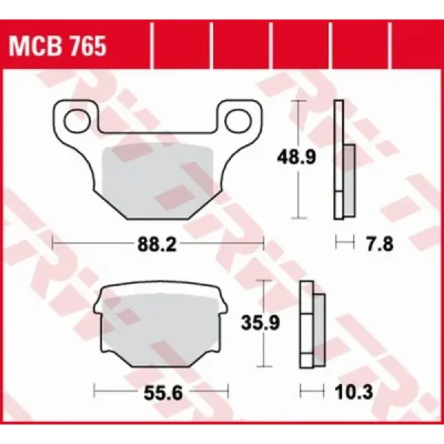 Klocki hamulcowe TRW Lucas MCB 765 (2 szt.) (MCB765) Klocki hamulcowe TRW Lucas MCB 765 (2 szt.) (MCB765)