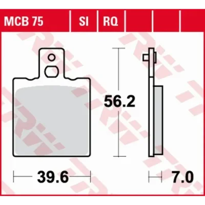 Klocki hamulcowe TRW Lucas MCB 75 SI (2 szt.) (MCB75SI) Klocki hamulcowe TRW Lucas MCB 75 SI (2 szt.) (MCB75SI)