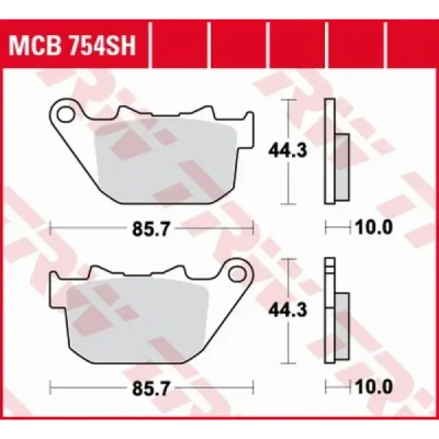 Klocki hamulcowe TRW Lucas MCB 754 SH (2 szt.) (MCB754SH) Klocki hamulcowe TRW Lucas MCB 754 SH (2 szt.) (MCB754SH)
