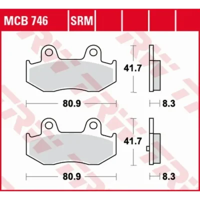 Klocki hamulcowe TRW Lucas MCB 746 (2 szt.) (MCB746) Klocki hamulcowe TRW Lucas MCB 746 (2 szt.) (MCB746)
