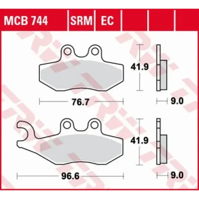Klocki hamulcowe TRW Lucas MCB 744 SRM (2 szt.) (MCB744SRM) Klocki hamulcowe TRW Lucas MCB 744 SRM (2 szt.) (MCB744SRM)