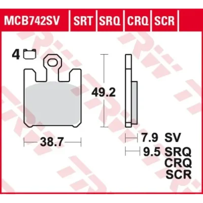 Klocki hamulcowe TRW Lucas MCB 742 CRQ (2 szt.) (MCB742CRQ) Klocki hamulcowe TRW Lucas MCB 742 CRQ (2 szt.) (MCB742CRQ)