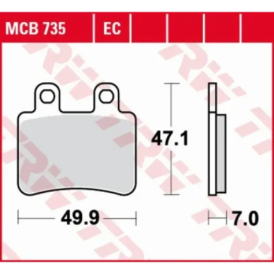 Klocki hamulcowe TRW Lucas MCB 735 EC (2 szt.) (MCB735EC) Klocki hamulcowe TRW Lucas MCB 735 EC (2 szt.) (MCB735EC)