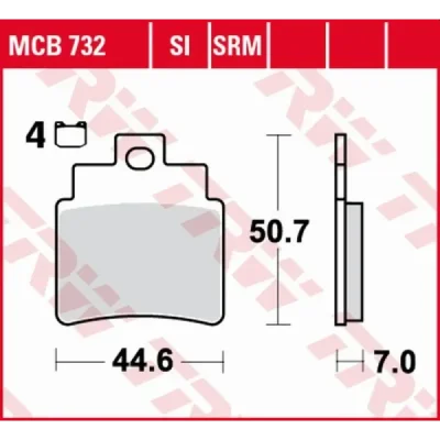 Klocki hamulcowe TRW Lucas MCB 732 (2 szt.) - MCB732 Klocki hamulcowe TRW Lucas MCB 732 (2 szt.) - MCB732