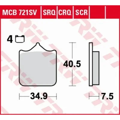 Klocki hamulcowe TRW Lucas MCB 721 CRQ (2 szt.) (MCB721CRQ) Klocki hamulcowe TRW Lucas MCB 721 CRQ (2 szt.) (MCB721CRQ)