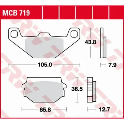 Klocki hamulcowe TRW Lucas MCB 719 (2 szt.) (MCB719) Klocki hamulcowe TRW Lucas MCB 719 (2 szt.) (MCB719)