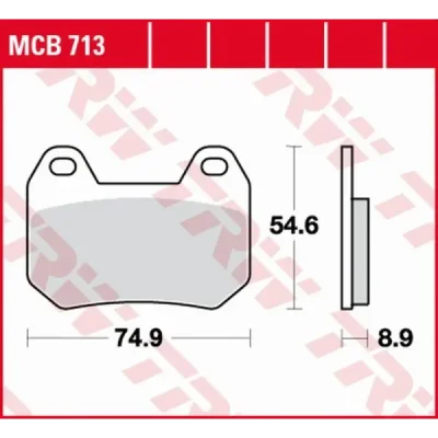 Klocki hamulcowe TRW Lucas MCB 713 (2 szt.) (MCB713) Klocki hamulcowe TRW Lucas MCB 713 (2 szt.) (MCB713)