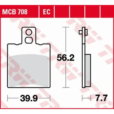 Klocki hamulcowe TRW Lucas MCB 708 (2 szt.) (MCB708) Klocki hamulcowe TRW Lucas MCB 708 (2 szt.) (MCB708)
