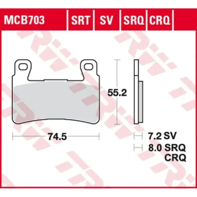 Klocki hamulcowe TRW Lucas MCB 703 CRQ (2 szt.) (MCB703CRQ) Klocki hamulcowe TRW Lucas MCB 703 CRQ (2 szt.) (MCB703CRQ)