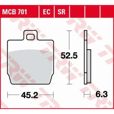 Klocki hamulcowe TRW Lucas MCB 701 EC (2 szt.) - MCB701EC Klocki hamulcowe TRW Lucas MCB 701 EC (2 szt.) - MCB701EC