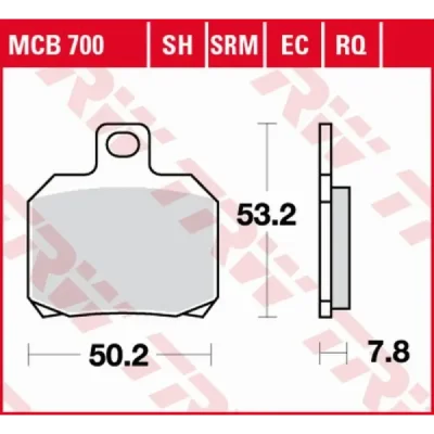 Klocki hamulcowe TRW Lucas MCB 700 EC (2 szt.) (MCB700EC) Klocki hamulcowe TRW Lucas MCB 700 EC (2 szt.) (MCB700EC)