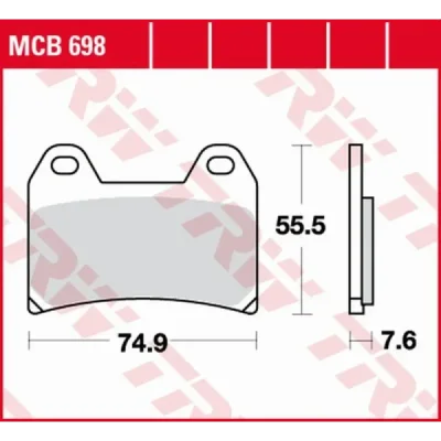 Klocki hamulcowe TRW Lucas MCB 698 (2 szt.) (MCB698) Klocki hamulcowe TRW Lucas MCB 698 (2 szt.) (MCB698)