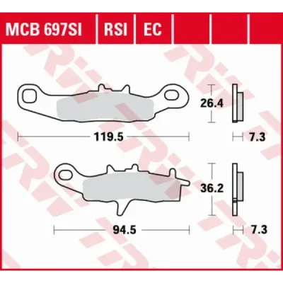 Klocki hamulcowe TRW Lucas MCB 697 SI (2 szt.) (MCB697SI) Klocki hamulcowe TRW Lucas MCB 697 SI (2 szt.) (MCB697SI)