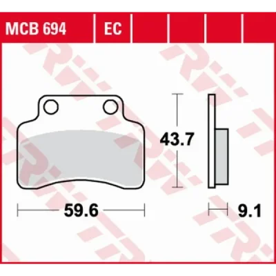 Klocki hamulcowe TRW Lucas MCB 694 (2 szt.) (MCB694) Klocki hamulcowe TRW Lucas MCB 694 (2 szt.) (MCB694)