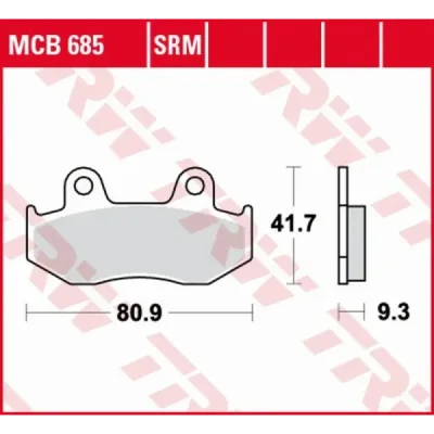 Klocki hamulcowe TRW Lucas MCB 685 SRM (2 szt.) (MCB685SRM) Klocki hamulcowe TRW Lucas MCB 685 SRM (2 szt.) (MCB685SRM)