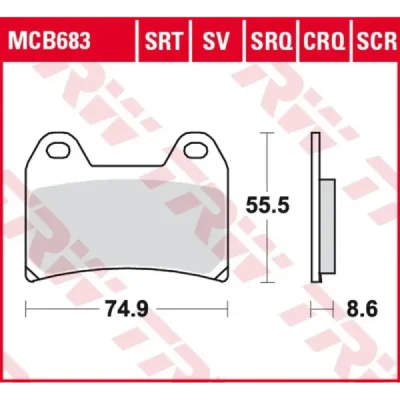 Klocki hamulcowe TRW Lucas MCB 683 CRQ (2 szt.) (MCB683CRQ) Klocki hamulcowe TRW Lucas MCB 683 CRQ (2 szt.) (MCB683CRQ)