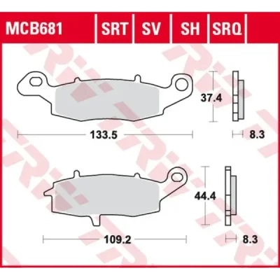 Klocki hamulcowe TRW Lucas MCB 681 SH (2 szt.) (MCB681SH) Klocki hamulcowe TRW Lucas MCB 681 SH (2 szt.) (MCB681SH)