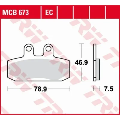 Klocki hamulcowe TRW Lucas MCB 673 (2 szt.) (MCB673) Klocki hamulcowe TRW Lucas MCB 673 (2 szt.) (MCB673)