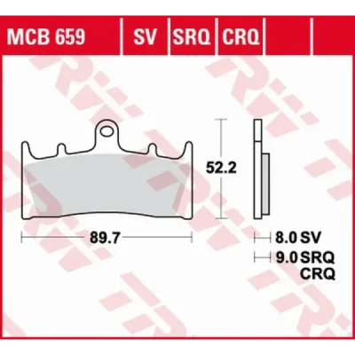 Klocki hamulcowe TRW Lucas MCB 659 CRQ (2 szt.) (MCB659CRQ) Klocki hamulcowe TRW Lucas MCB 659 CRQ (2 szt.) (MCB659CRQ)