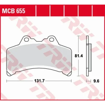 Klocki hamulcowe TRW Lucas MCB 655 (2 szt.) (MCB655) Klocki hamulcowe TRW Lucas MCB 655 (2 szt.) (MCB655)