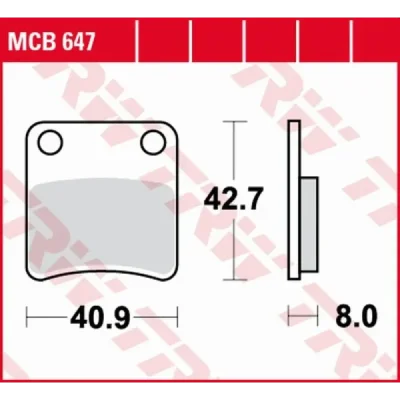 Klocki hamulcowe TRW Lucas MCB 647 (2 szt.) (MCB647) Klocki hamulcowe TRW Lucas MCB 647 (2 szt.) (MCB647)
