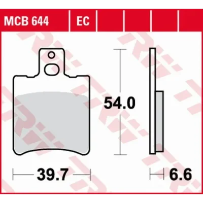 Klocki hamulcowe TRW Lucas MCB 644 EC (2 szt.) (MCB644EC) Klocki hamulcowe TRW Lucas MCB 644 EC (2 szt.) (MCB644EC)
