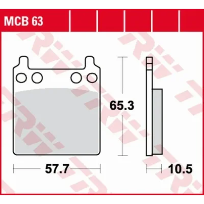 Klocki hamulcowe TRW Lucas MCB 63 (2 szt.) (MCB63) Klocki hamulcowe TRW Lucas MCB 63 (2 szt.) (MCB63)