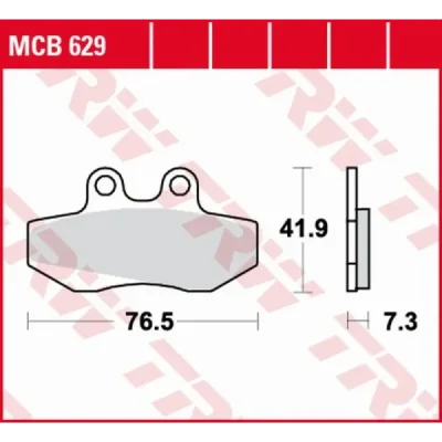 Klocki hamulcowe TRW Lucas MCB 629 (2 szt.) (MCB629) Klocki hamulcowe TRW Lucas MCB 629 (2 szt.) (MCB629)