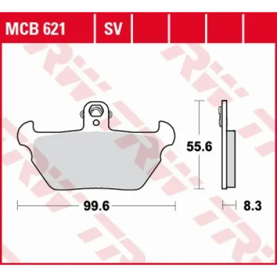 Klocki hamulcowe TRW Lucas MCB 621 (2 szt.) (MCB621) Klocki hamulcowe TRW Lucas MCB 621 (2 szt.) (MCB621)