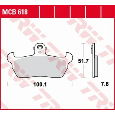 Klocki hamulcowe TRW Lucas MCB 618 (2 szt.) (MCB618) Klocki hamulcowe TRW Lucas MCB 618 (2 szt.) (MCB618)