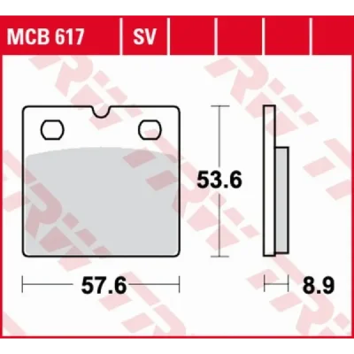 Klocki hamulcowe TRW Lucas MCB 617 (2 szt.) (MCB617) Klocki hamulcowe TRW Lucas MCB 617 (2 szt.) (MCB617)