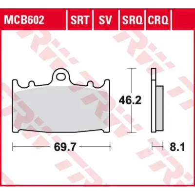Klocki hamulcowe TRW Lucas MCB 602 CRQ (2 szt.) (MCB602CRQ) Klocki hamulcowe TRW Lucas MCB 602 CRQ (2 szt.) (MCB602CRQ)