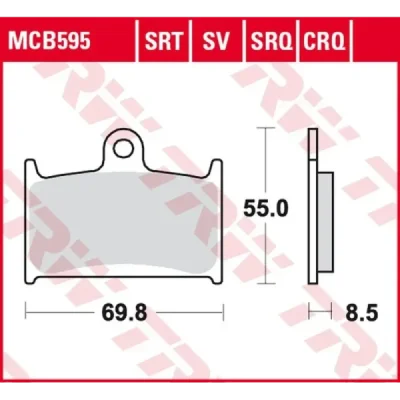 Klocki hamulcowe TRW Lucas MCB 595 TRQ (2 szt.) (MCB595TRQ) Klocki hamulcowe TRW Lucas MCB 595 TRQ (2 szt.) (MCB595TRQ)