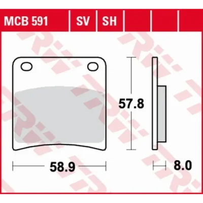 Klocki hamulcowe TRW Lucas MCB 591 SH (2 szt.) (MCB591SH) Klocki hamulcowe TRW Lucas MCB 591 SH (2 szt.) (MCB591SH)