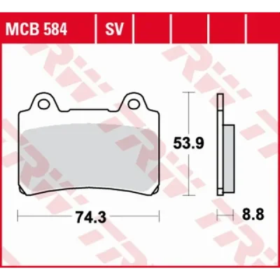 Klocki hamulcowe TRW Lucas MCB 584 (2 szt.) (MCB584) Klocki hamulcowe TRW Lucas MCB 584 (2 szt.) (MCB584)
