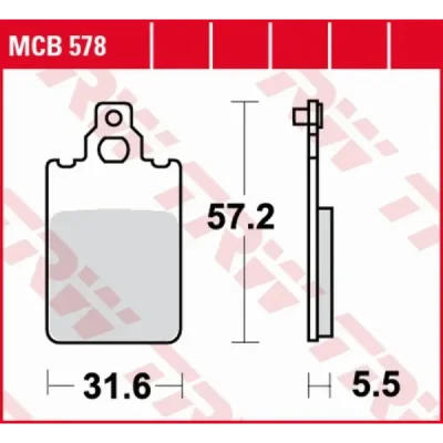 Klocki hamulcowe TRW Lucas MCB 578 (2 szt.) - MCB578 Klocki hamulcowe TRW Lucas MCB 578 (2 szt.) - MCB578