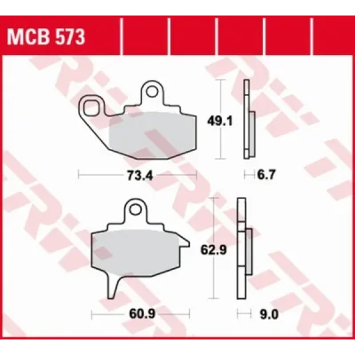 Klocki hamulcowe TRW Lucas MCB 573 (2 szt.) - MCB573 Klocki hamulcowe TRW Lucas MCB 573 (2 szt.) - MCB573