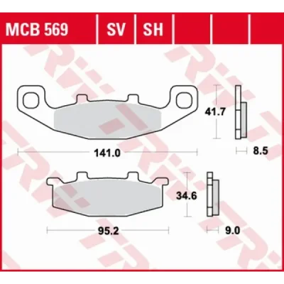Klocki hamulcowe TRW Lucas MCB 569 SH (2 szt.) (MCB569SH) Klocki hamulcowe TRW Lucas MCB 569 SH (2 szt.) (MCB569SH)