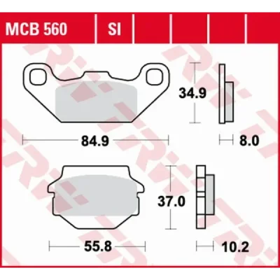 Klocki hamulcowe TRW Lucas MCB 560 SI (2 szt.) (MCB560SI) Klocki hamulcowe TRW Lucas MCB 560 SI (2 szt.) (MCB560SI)