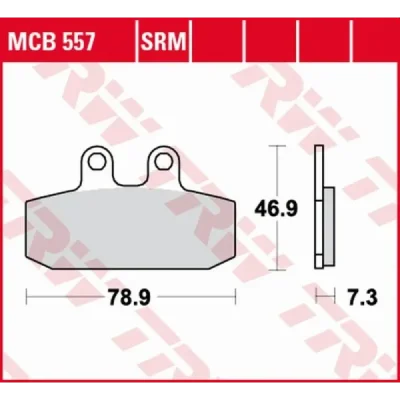 Klocki hamulcowe TRW Lucas MCB 557 SRM (2 szt.) (MCB557SRM) Klocki hamulcowe TRW Lucas MCB 557 SRM (2 szt.) (MCB557SRM)