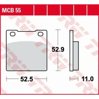 Klocki hamulcowe TRW Lucas MCB 55 (2 szt.) (MCB55) Klocki hamulcowe TRW Lucas MCB 55 (2 szt.) (MCB55)