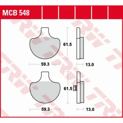 Klocki hamulcowe TRW Lucas MCB 548 (2 szt.) (MCB548)