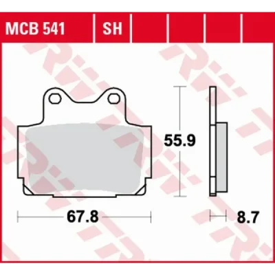 Klocki hamulcowe TRW Lucas MCB 541 SH (2 szt.) (MCB541SH) Klocki hamulcowe TRW Lucas MCB 541 SH (2 szt.) (MCB541SH)
